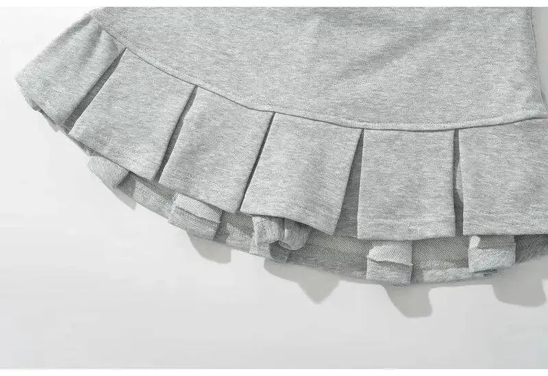 Y2K Pleated Terry Miniskirt