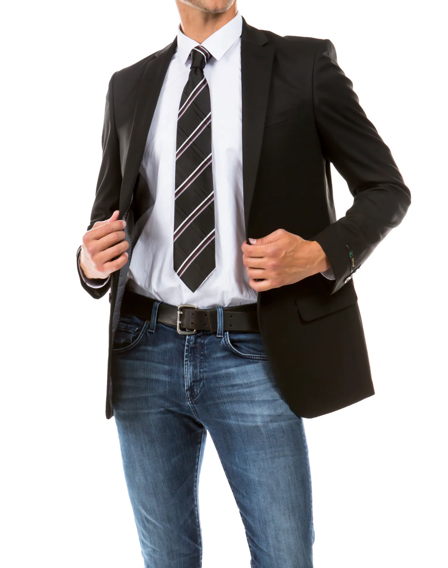Zegarie Solid Modern Fit Jacket - Black
