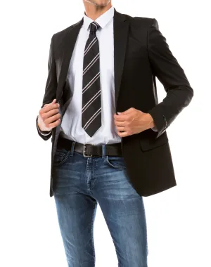 Zegarie Solid Modern Fit Jacket - Black