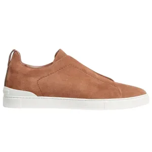 Zegna Triple Stich leather sneakers "Tobacco"